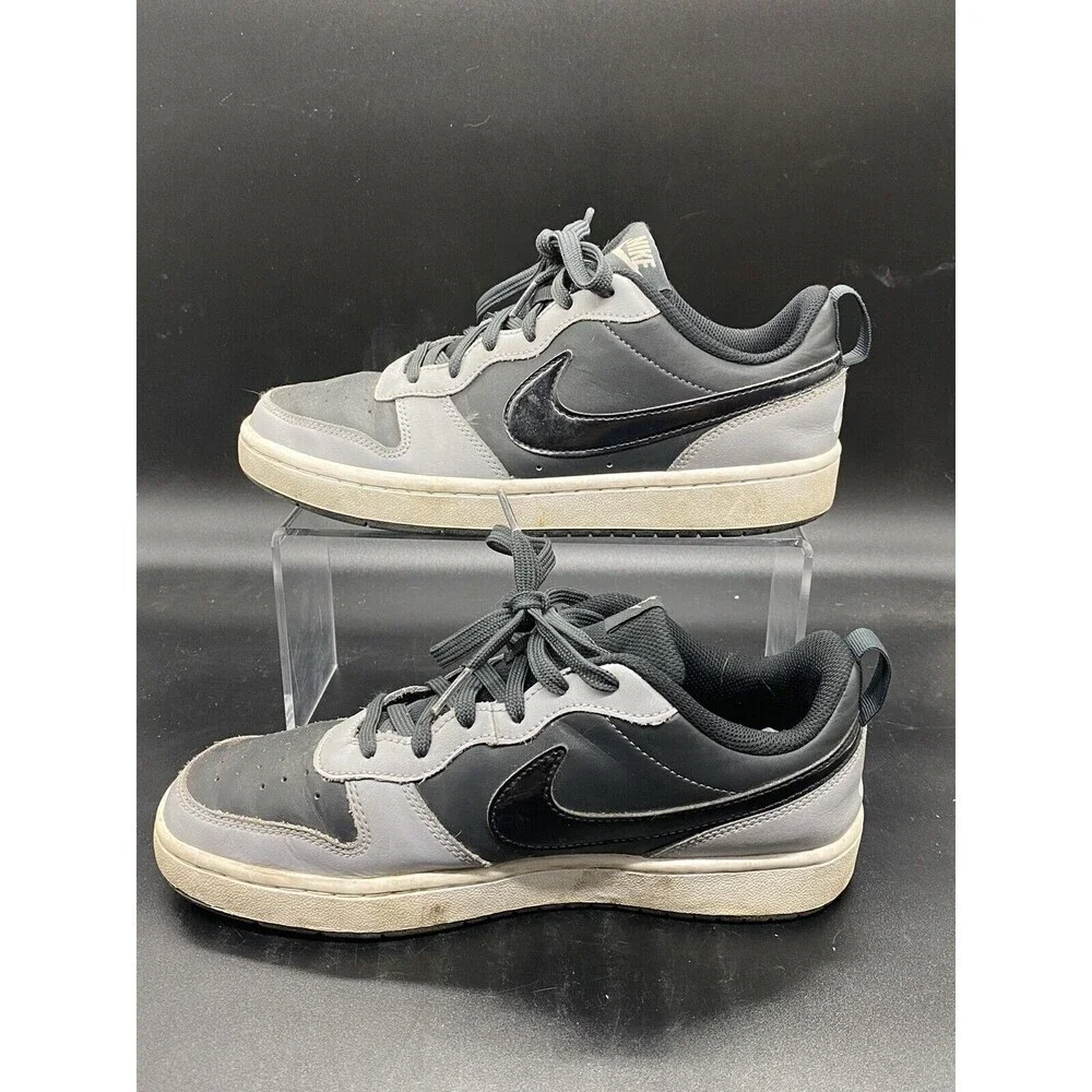 Nike Unisex Kids Court Brough 2 Low Gray Black Size 7Y Shoes EUC Casual Street